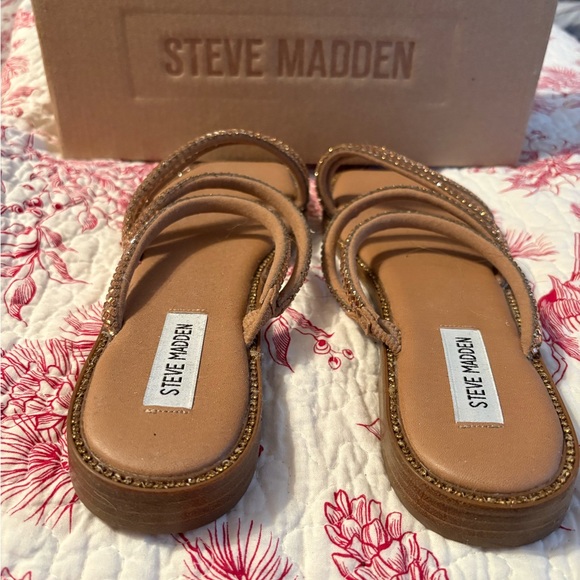 Steve Madden Beige Rhinestone Sandals - Picture 2 of 6